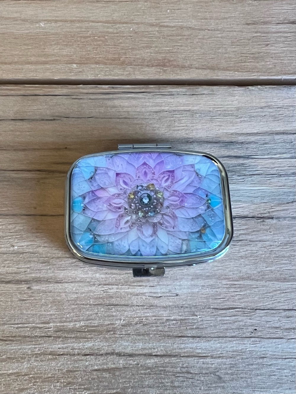 Floral Pill Box - Pinks Blues and Greens